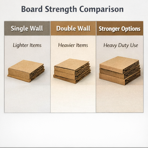 Board strength comparison for FEFCO 0300 tray box